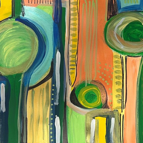 Original Abstract Art Ode to HW 9 x 12" unmatted and unframed signed - Picture 1 of 1